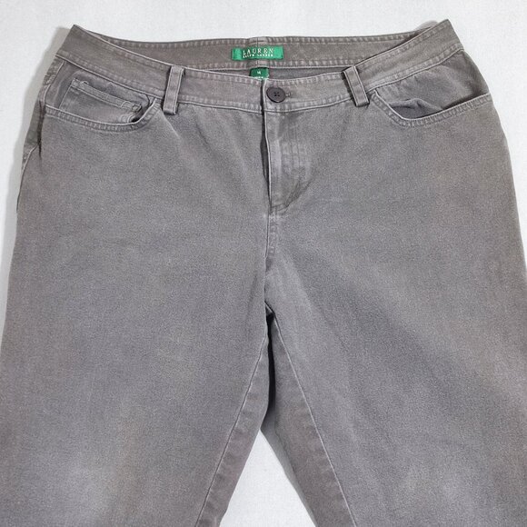 Lauren Ralph Lauren Jeans straight leg women's sz 14 grey colour everyday casual - Picture 2 of 13